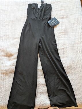 Lulu's Strapless Black Jumpsuit